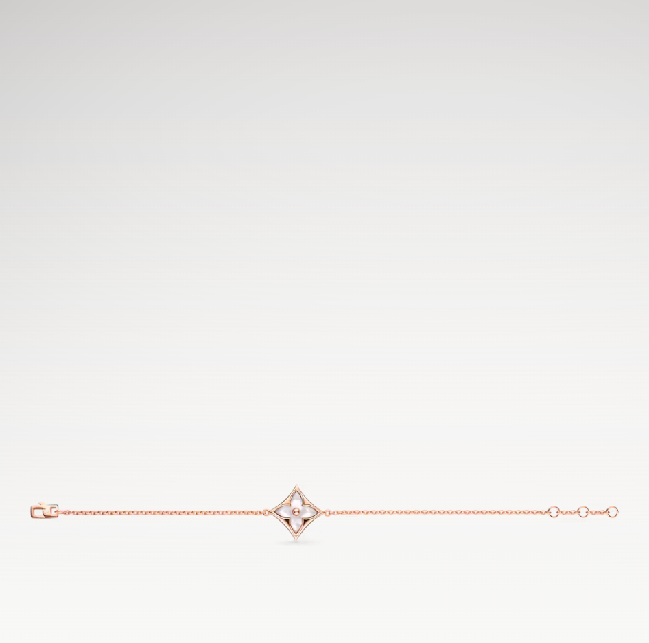 Color Blossom Star Bracelet, Plated With 18k Rose Gold, White Mother-of-Pearl