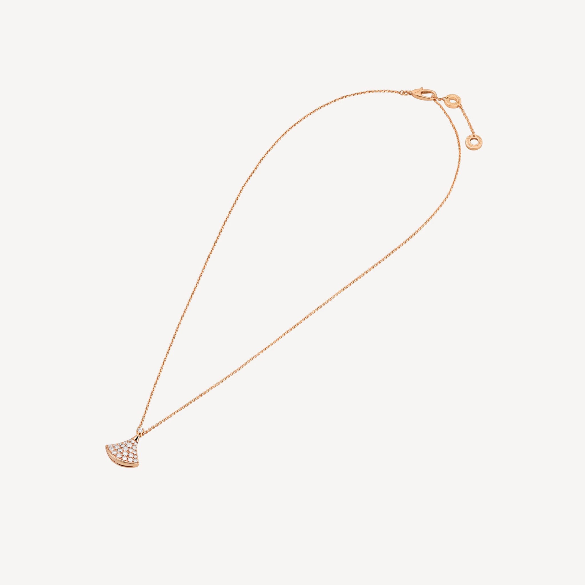 Deki Jewels Divas'Dream Necklace,18k Rose Gold Plated,Cubic Zircon Paved