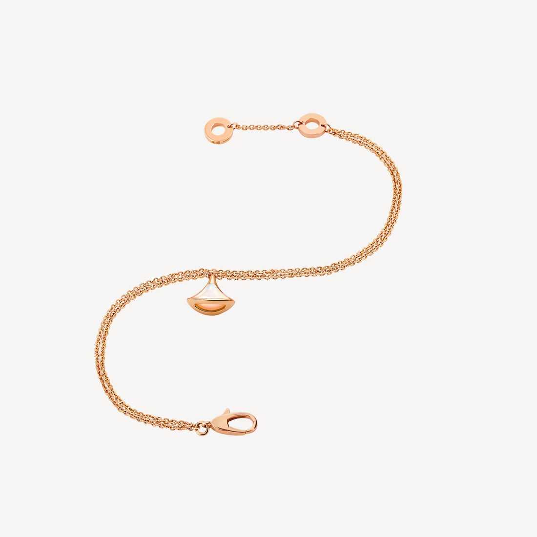 Deki Jewels Divas'Dream Bracelet,925 Silver,18k Rose Gold Plated,Mother of Pearl