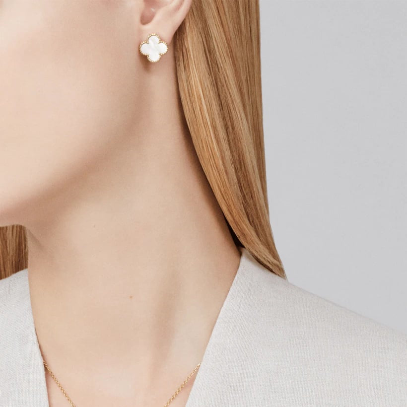 Deki Jewels Clover Leaf Earstuds,925 Silver, 18k Gold Plated