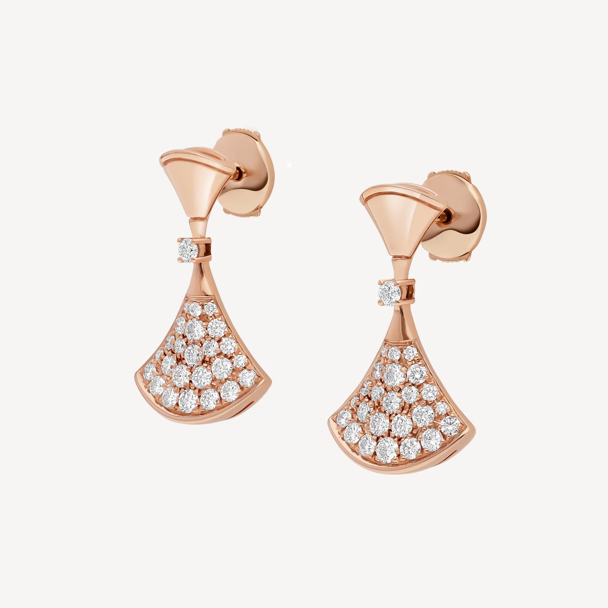Deki Jewels Divas'Dream Earring,925 Silver,18k Rose Gold Plated,Cubic Zircon Paved