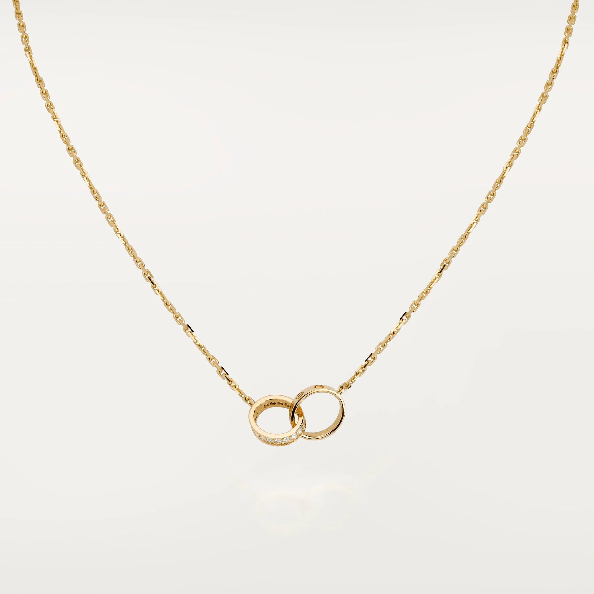 Love Intertwined Necklace,18k Gold Plated,Inlaid Cubic Zirconia