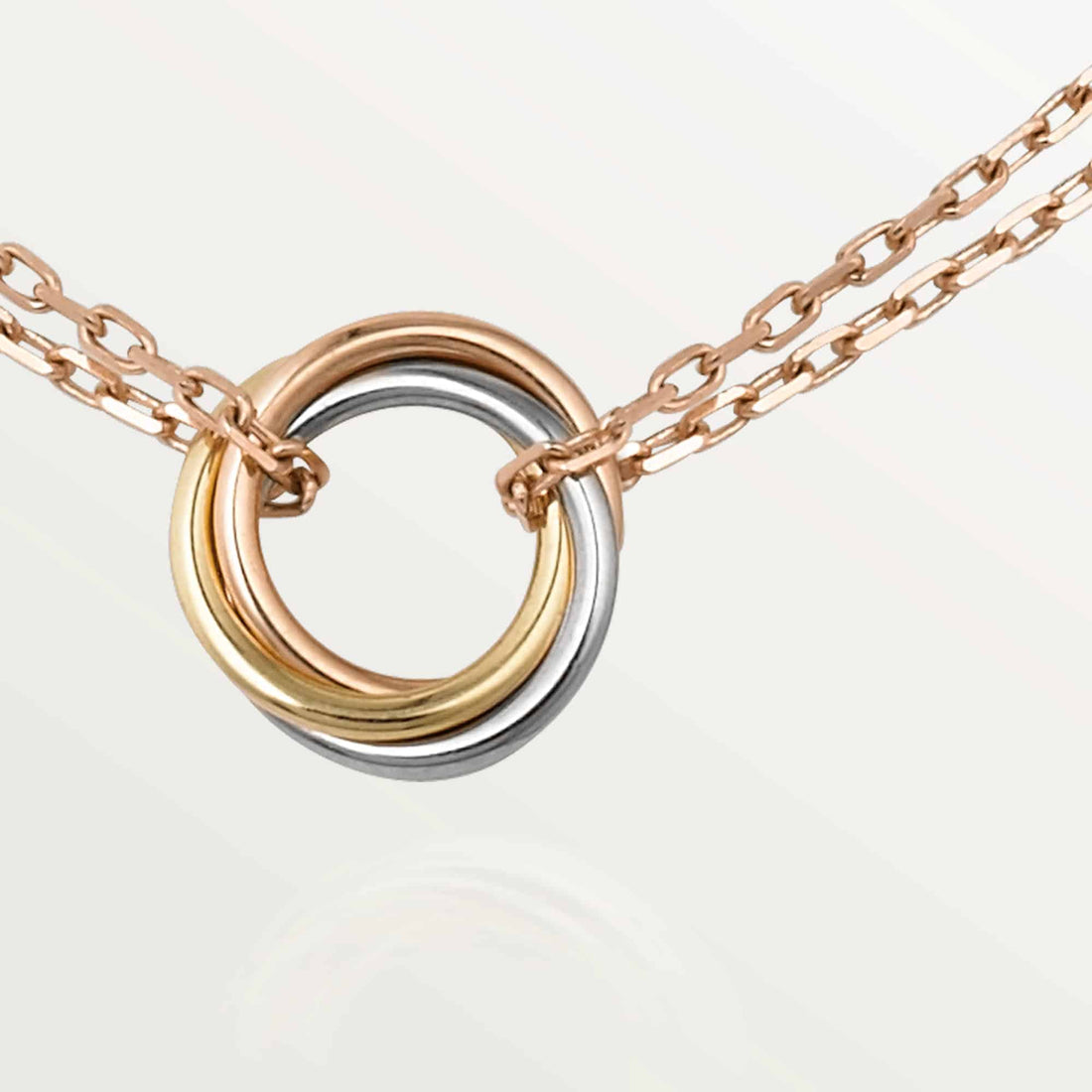 Deki Jewels Trinity Necklace,18k Gold Plated