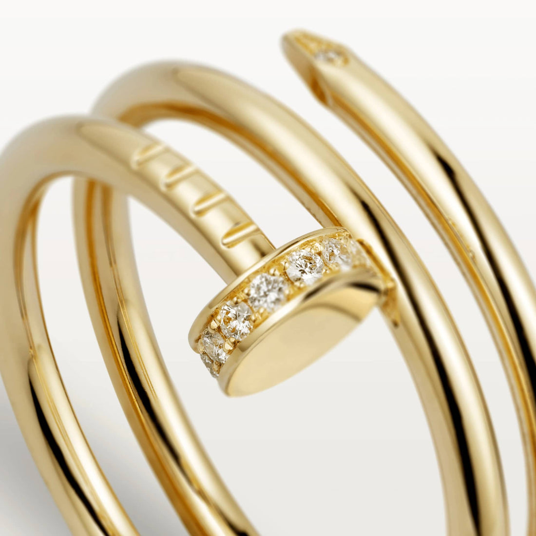 Deki Jewels Double Ring Nail Ring,18k Gold Plated,inlaid Cubic Zircon