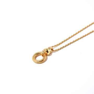 Deki Jewels Circular Pendant Necklace, 925 Silver, 18k Gold Plated