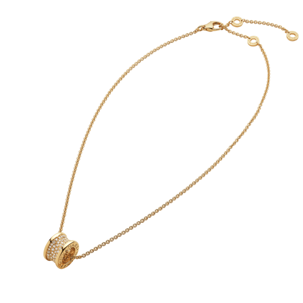 Deki Jewels B.zero1 necklace,925 Silver,18k Gold Plated, Spiral pavé zircon