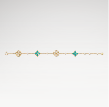 Deki Jewels Color Blossom Multi-Pattern Bracelet,Plated With 18k Gold, Amazonite, And Zircon