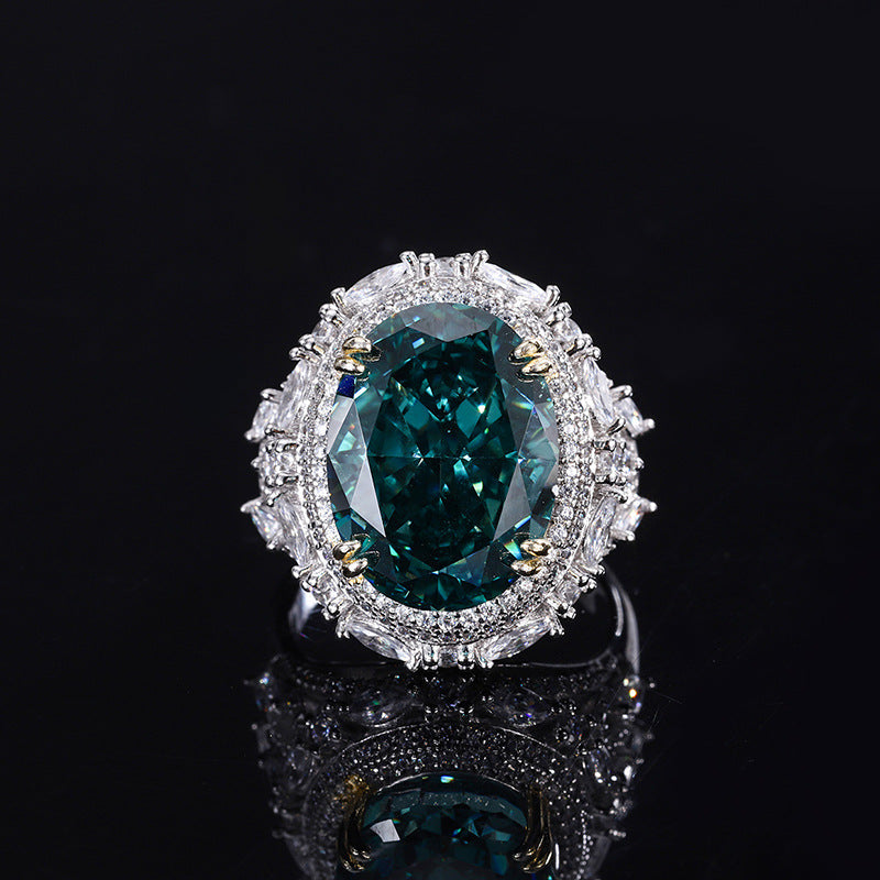 Deki Jewels High Carbon Diamond Engagement Rings,925 Silver,Inlaid With Imitation Diamond