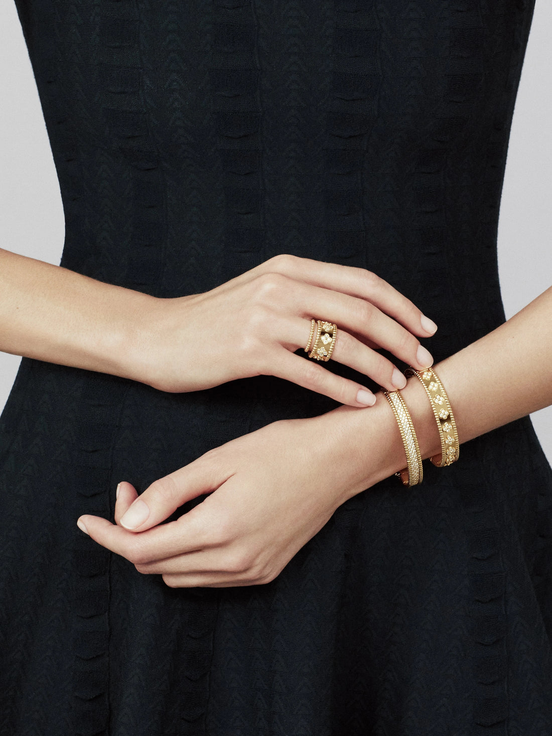Deki Jewels Perlee Bangle,18k Gold Plated,Inlaid Cubic Zircon