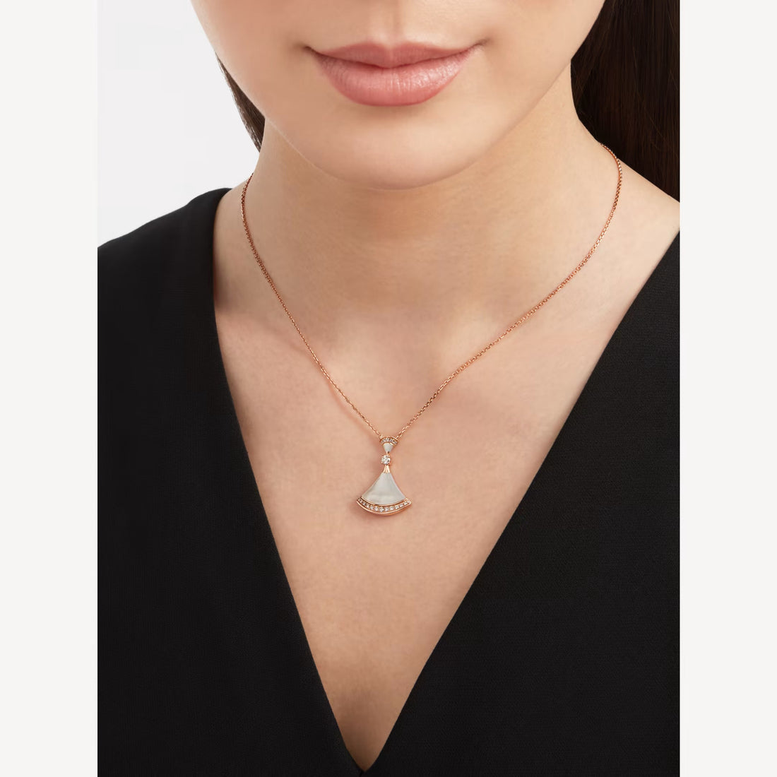 Deki Jewels Divas'Dream Necklace,925 Silver,18k Gold Plated,Cubic Zircon Paved