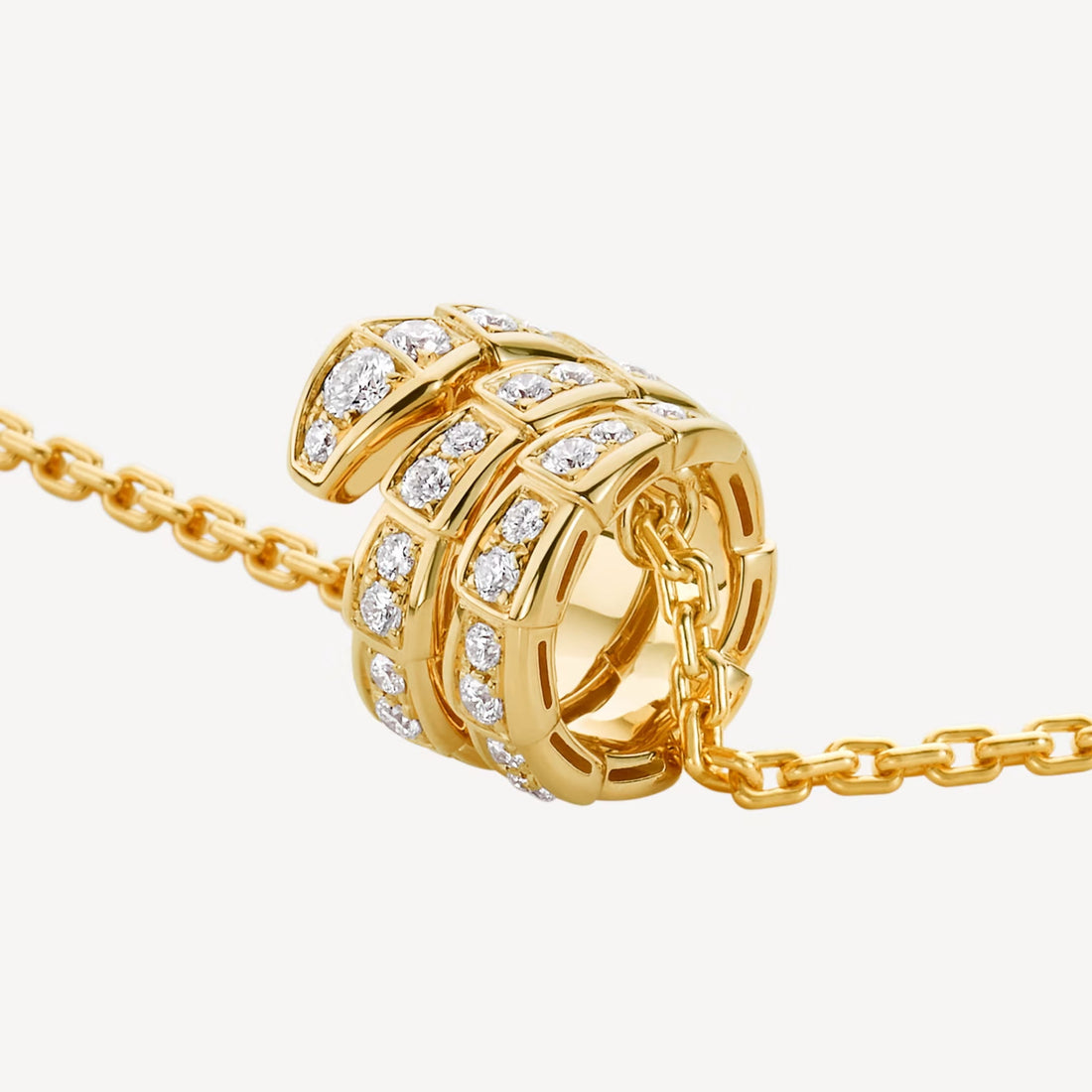 Deki Jewels Serpenti Necklace,925 Silver,18k Yellow Gold Plated,Cubic Zircon Paved