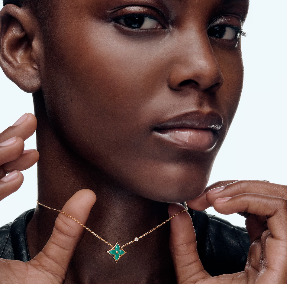 Deki Jewels Color Blossom Star Necklace, 18k Yellow Gold Plated, Amazonite, And Zircon