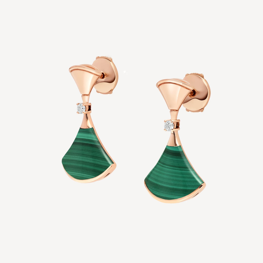 Deki Jewels Divas'Dream Earring,925 Silver,18k Gold Plated,Green Agate