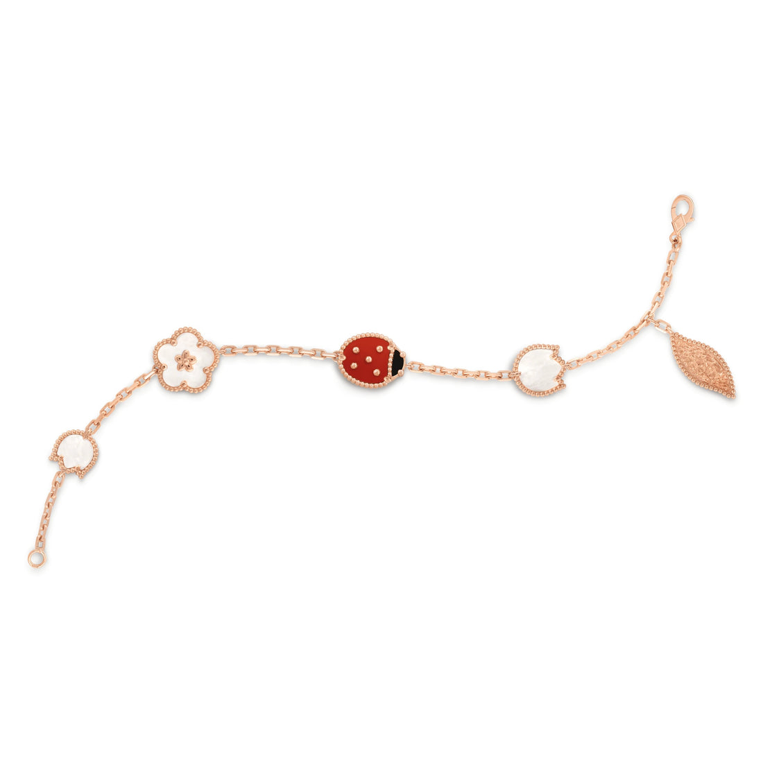 Ladybug Bracelet,925 Silver, 18k Rose Gold Plated