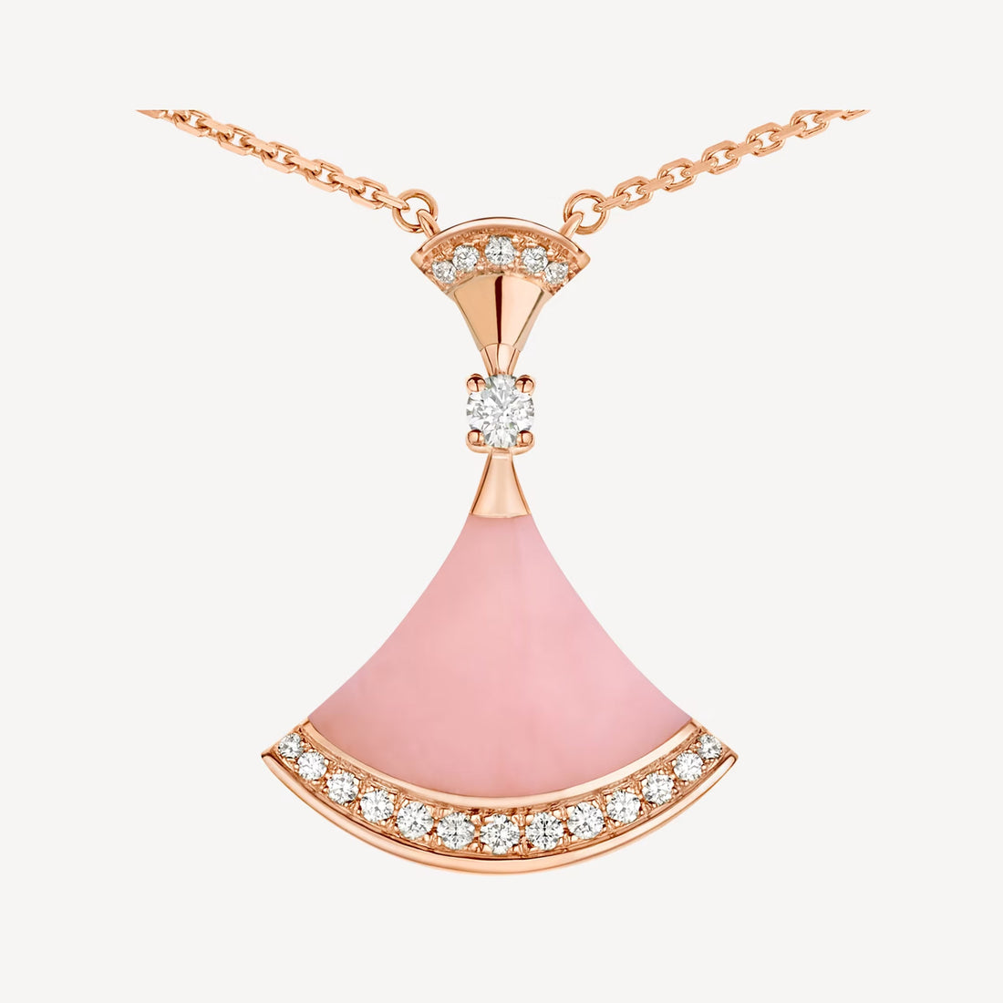 Deki Jewels Divas'Dream Necklace,925 Silver,18k Gold Plated,Pink Agate