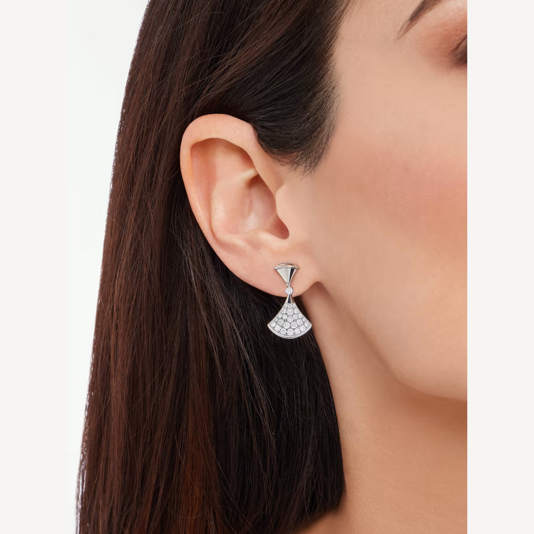 Deki Jewels Divas'Dream Earring,925 Silver,18k White Gold Plated,Cubic Zircon Paved