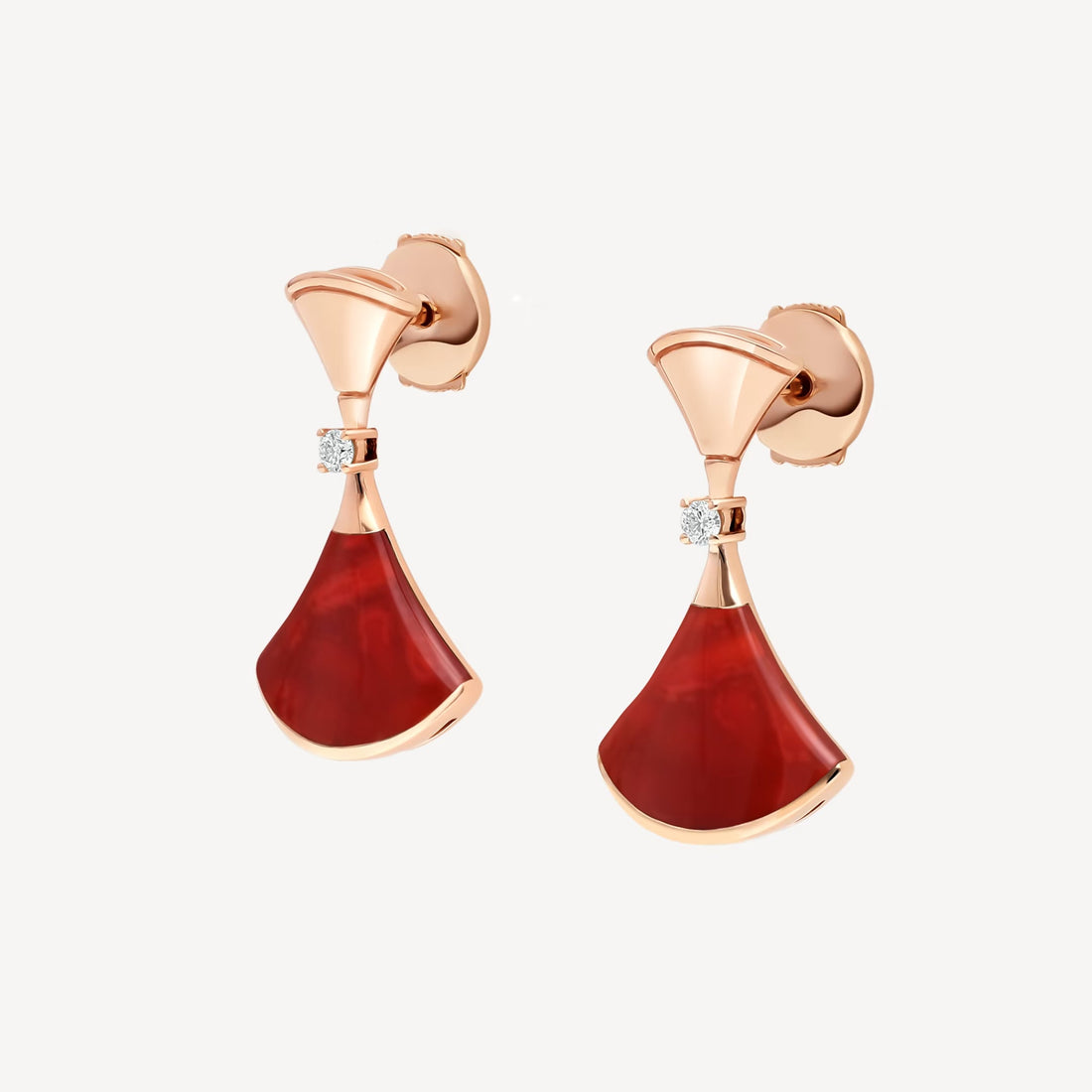 Deki Jewels Divas'Dream Earring,925 Silver,18k Gold Plated,Red Agate