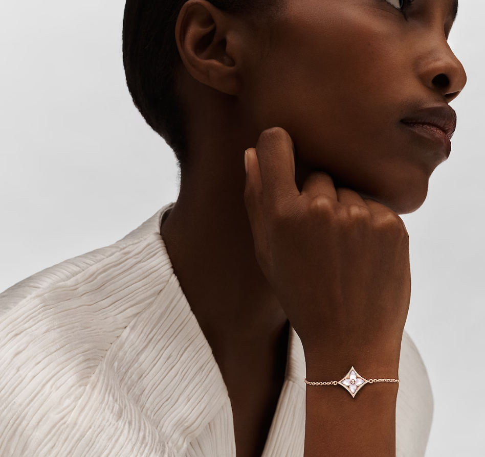 Color Blossom Star Bracelet, Plated With 18k Rose Gold, White Mother-of-Pearl