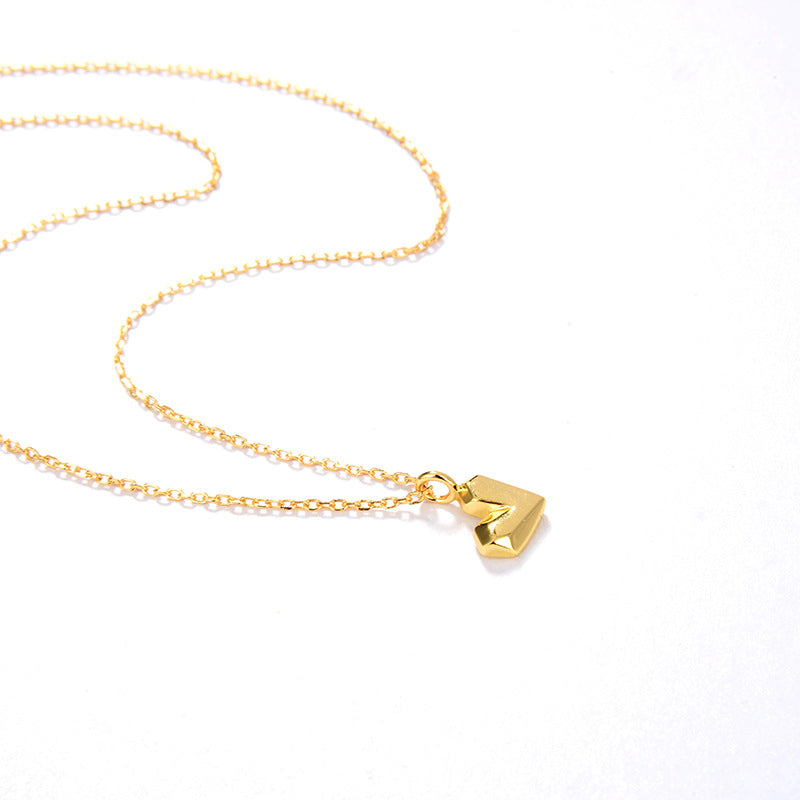 Deki Jewels Heart Shaped Necklace，925 Silver, 18k Gold Plated