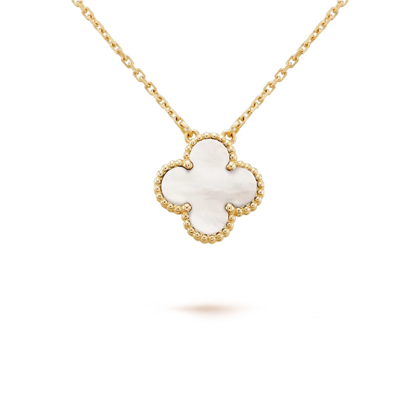 Deki Jewels Clover Leaf Necklace, 925 Silver, 18k Gold Plated
