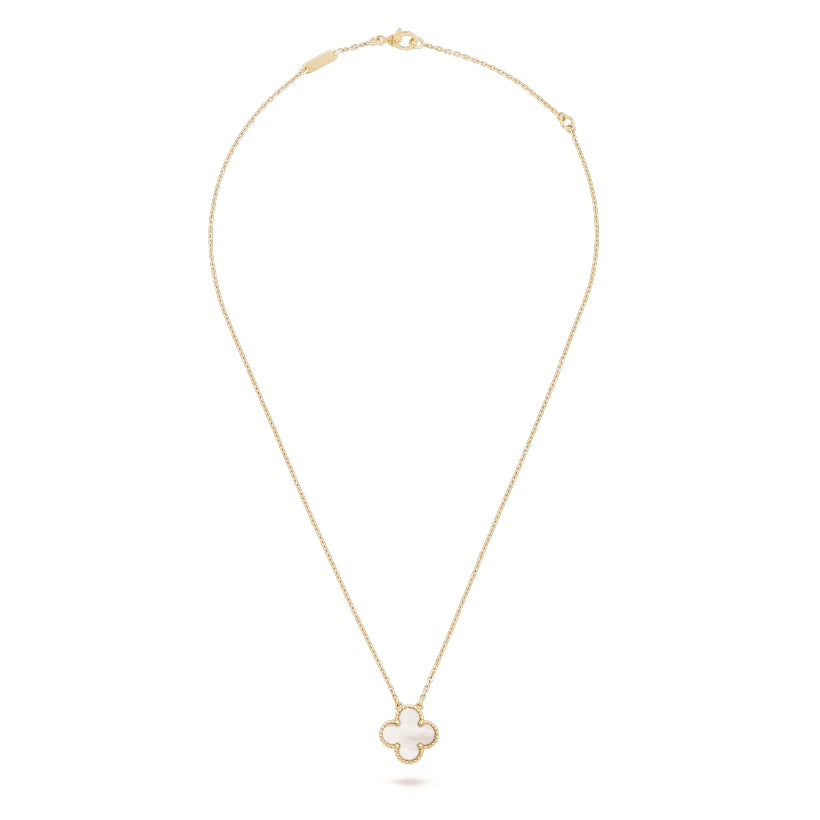 Deki Jewels Clover Leaf Necklace, 925 Silver, 18k Gold Plated
